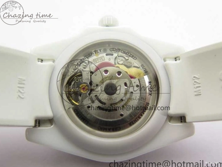 40mm 5GF Best Green Dial White Edition Submariner Strap White Ceramic Rubber SA3135 on 0209